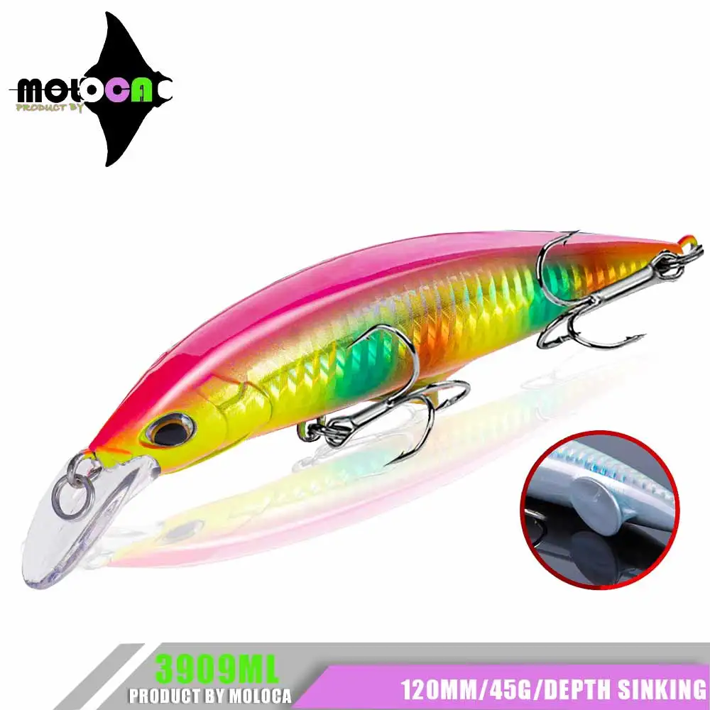 

45g 120mm Fishing Heavy Sinking Lure Minnow Wobbler Isca Artificial Seabass Pike Leurre Pesca Accesorios Mar Fishing Equipment