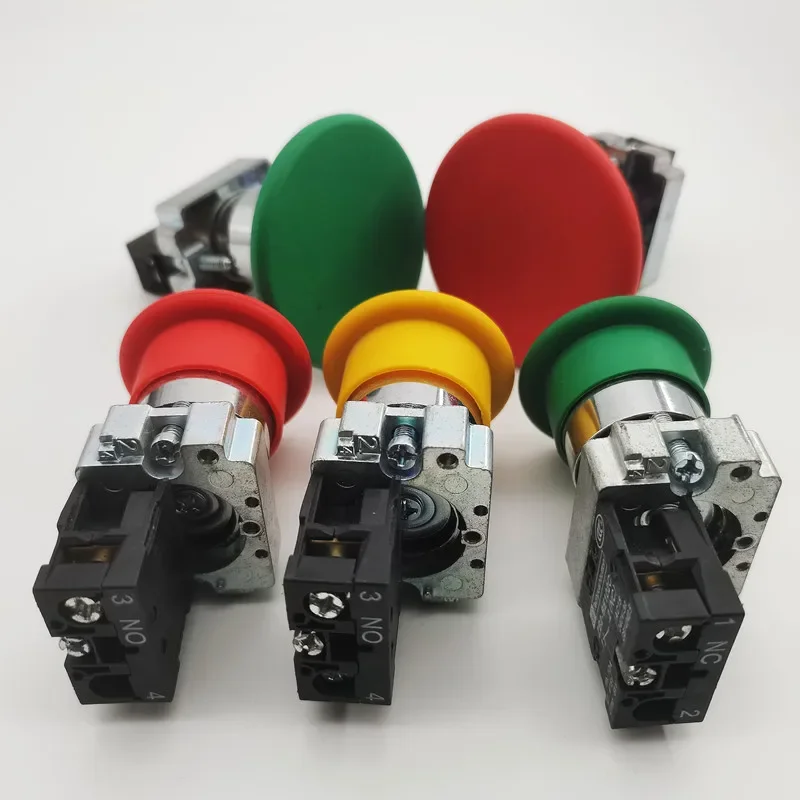 Xb2-bc31 Xb2-bc42 22 مللي متر الفطر رئيس مفتاح بـزر دفع لحظة الذاتي إعادة تعيين 10A/660 فولت