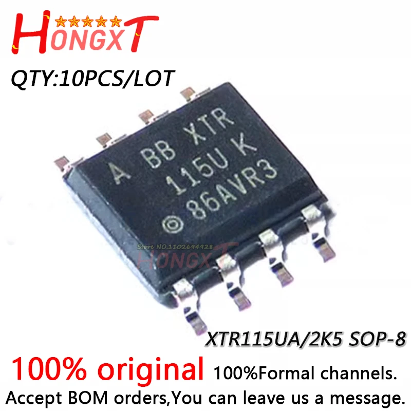 

10PCS 100% New XTR115UA XTR115 XTR115U XTR115UK 115U 115UK XTR115UA/2K5 SOP-8.Chipset