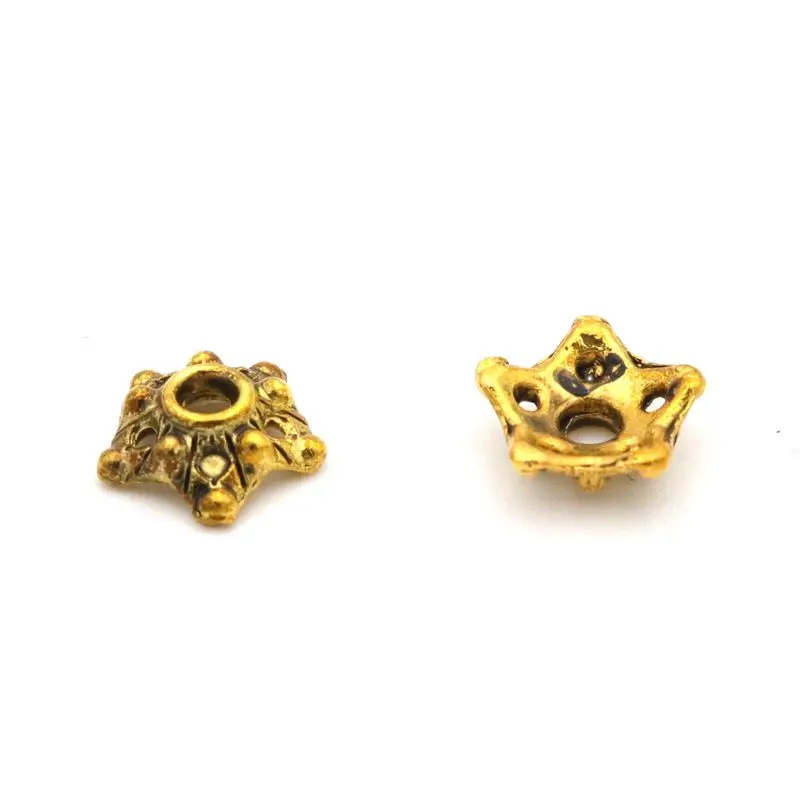 100Pcs Antique Silver Flower Star Loose Spacer Bead End Caps For Jewelry Making Finding Diy Accessories Component Wholesale