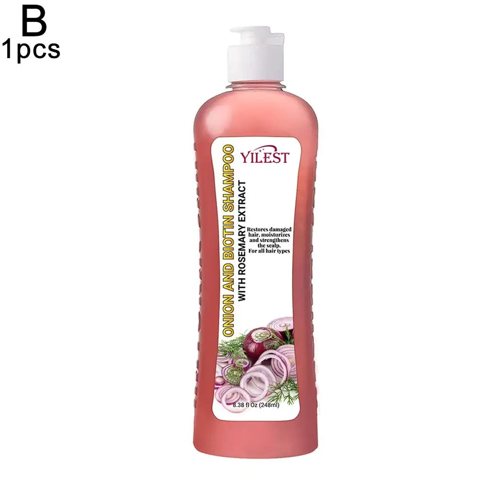 Juego de 2 botellas de cebolla, champú de biotina y Romero + acondicionador, tratamiento anticaída del cabello para todo tipo de cabellos, cuidado del cabello