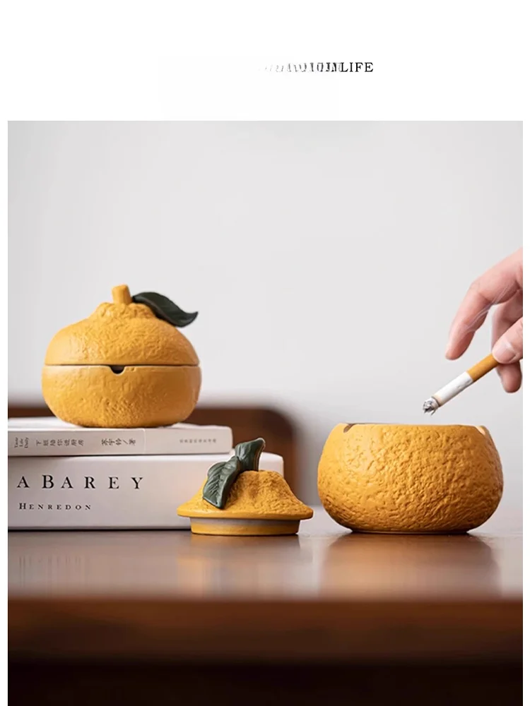 

Tlife Cerc Atray with Lid Unique Personali Home Decorations Chinese Sle Orange Decorative Cigarette Atray