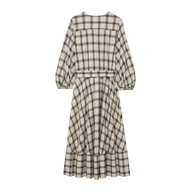 Elegant Women's Plaid Shirt Dress for Party Fall/Winter New Fashion 2025