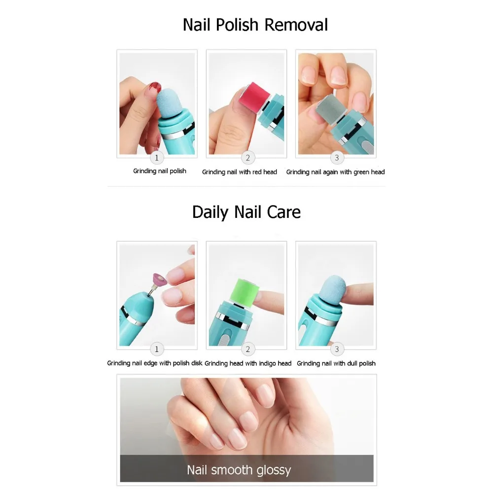 9In1 Electric Nail File Buffer Nail Polisher Professional Nail Care System Manicure/Pedicure File Set Nail Drill Machine Gels Ca