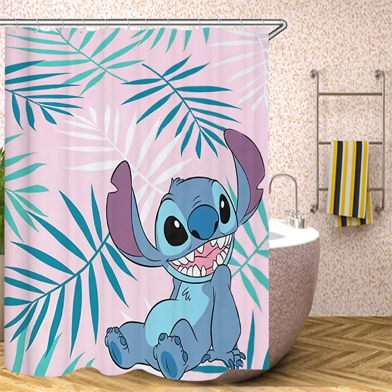 Stitch Shower Curtain Waterproof, Splash-proof and Corrosion-resistant Cartoon Cartoon Bathroom Special Water Retaining Set