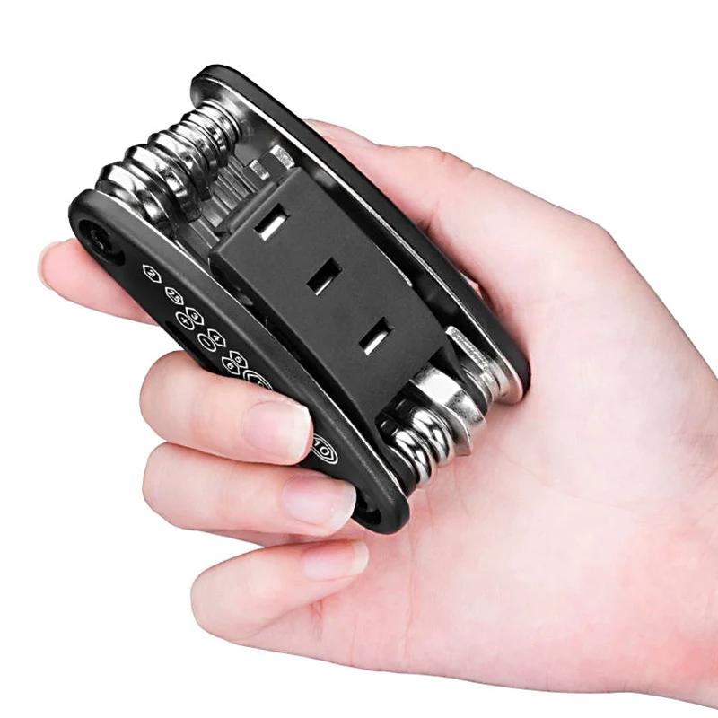 16 in 1 Bicycle Repair Tool, Multifunctional Foldable Mini Wrench Screwdriver Set, Emergency Maintenance Manual Tool Combination