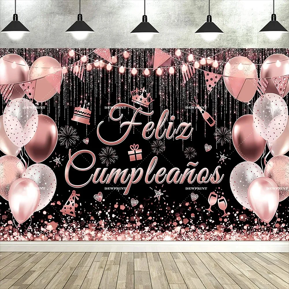 

Black Gold Glitter Balloon Themed Banner Background Cloth, Children Birthday Party, Home Decoration Photography Studio Backdrop