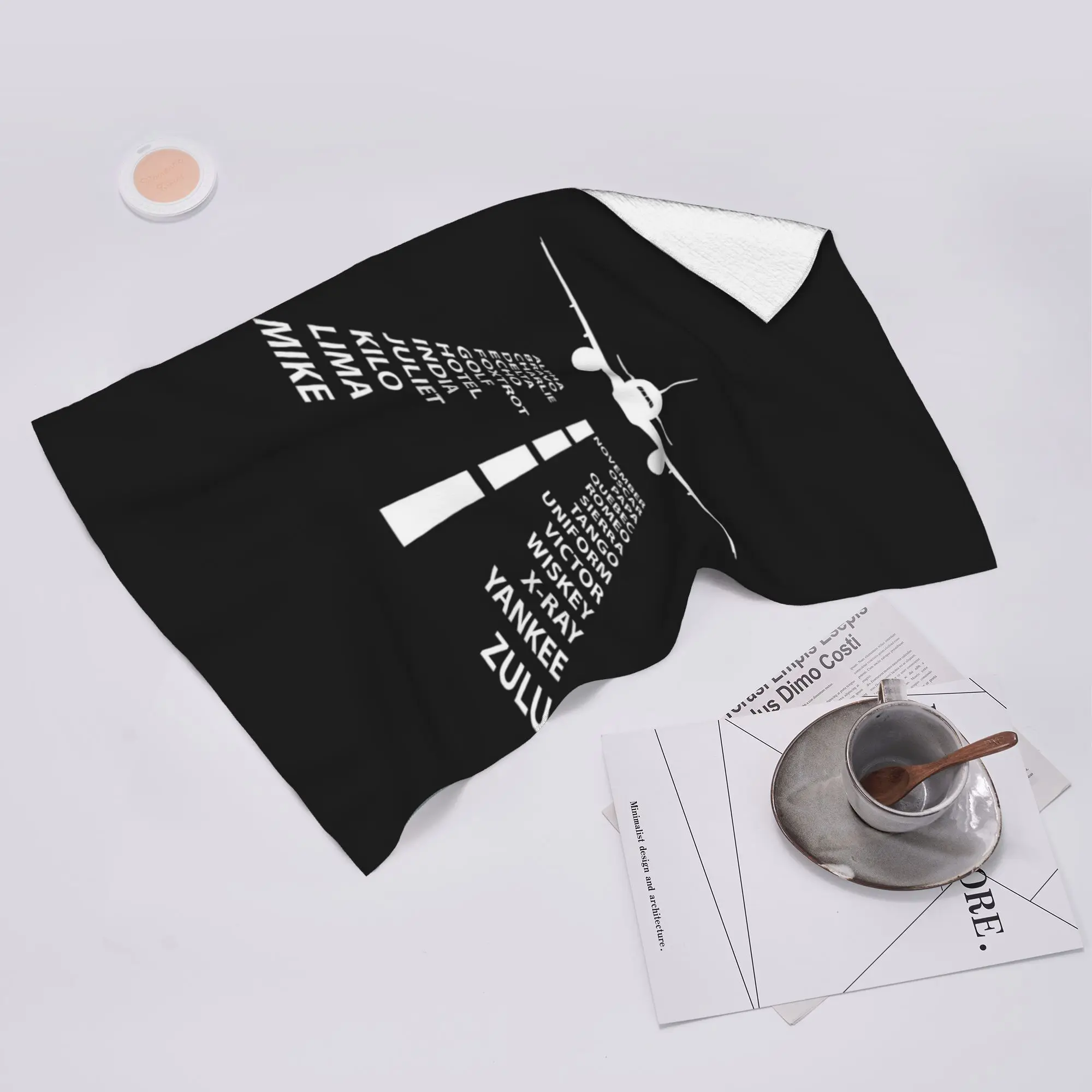Custom Phonetic Alphabet Pilot Airplane Funny Aviation Gift  Soft Face Towel Quick Dry Pool Bath Cotton Towels Breathable