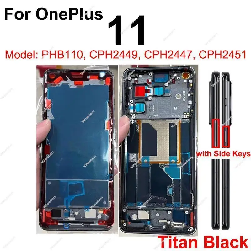 For OnePlus Oneplus 1+ 11 Middle Frame Housing Front Frame Cover Housing with Side Button Replacement