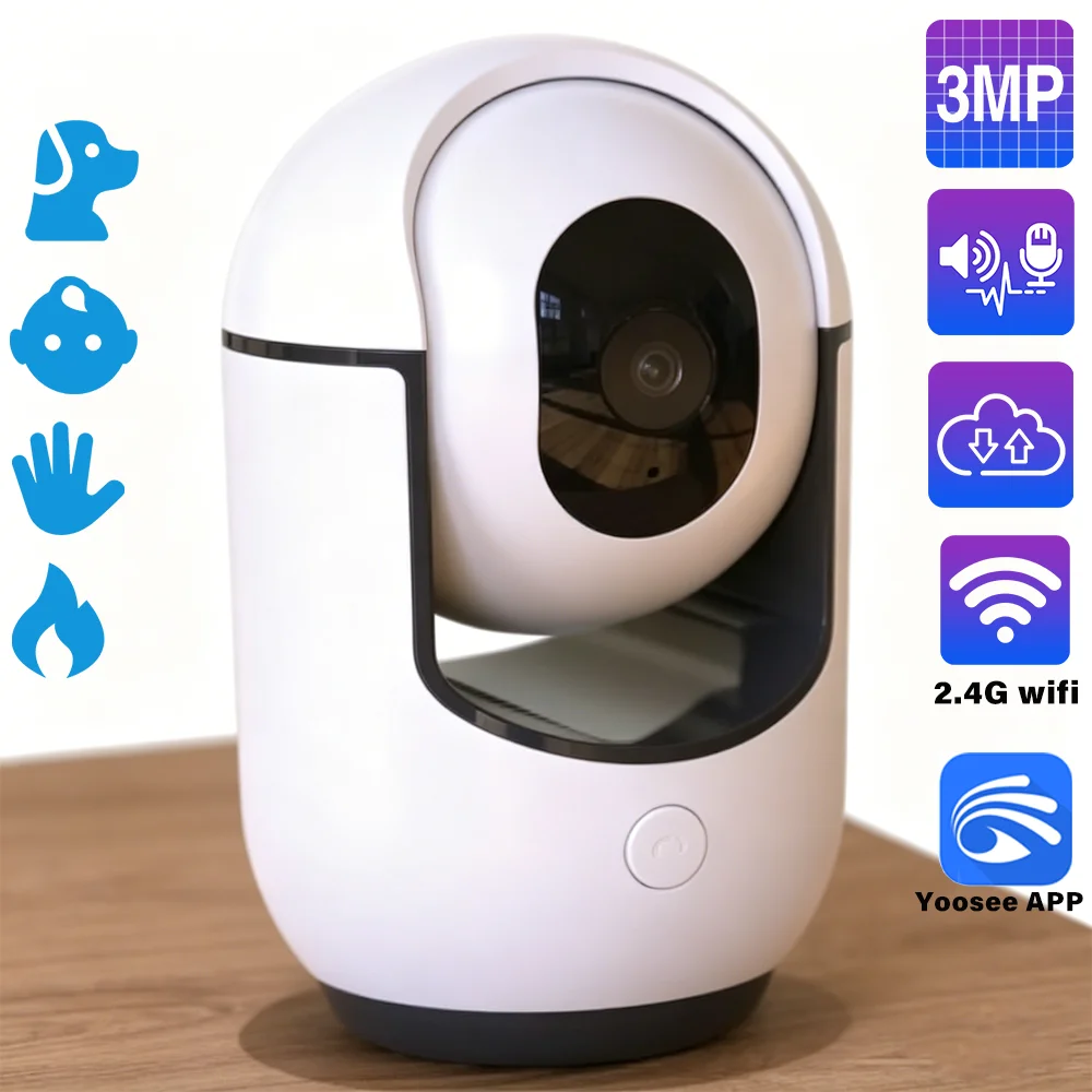 

Умная Wi-Fi PTZ-камера Techage 3 МП для помещений с обнаружением плача/животных, двусторонней аудиосвязью, пожарной сигнализацией, ИИ-мониторингом для детей, записью на TF и облачное хранилище