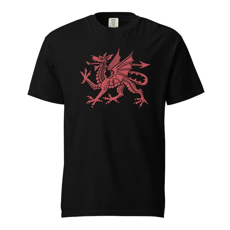 Welsh Dragon Shirt Wales Flag Vintage British Birthday Gift Red Tshirt