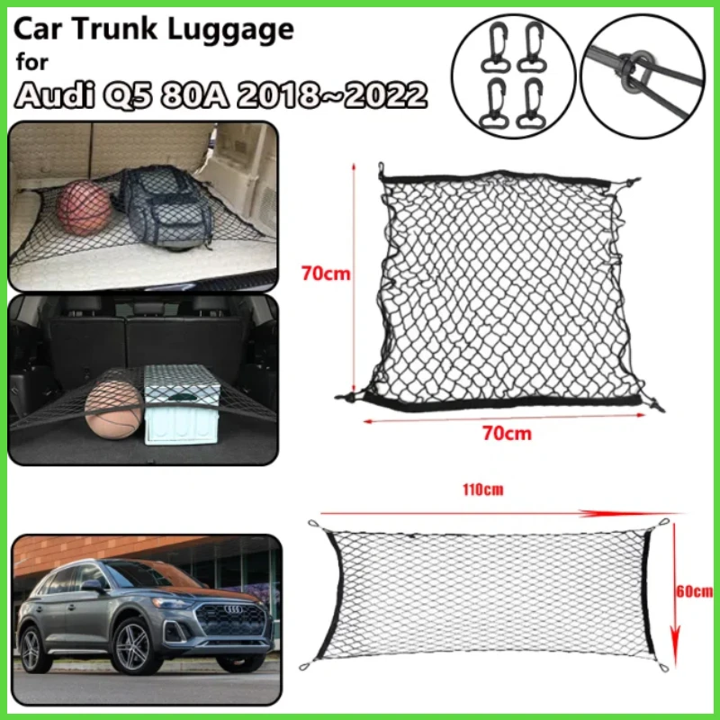 

Car Trunk Net For Audi Q5 80A 2018 2019 2020 2021 2022 Nylon Mesh Trunk Organizer Elastic Luggag Storage Bag Car Accessories