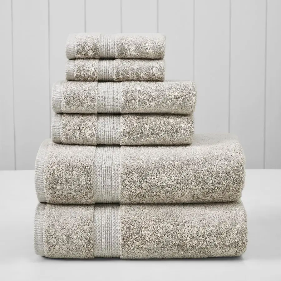 

6Piece Rayon from Bamboo amp Cotton Blend Towel Set Ultra Soft amp Absorbent, Taupe