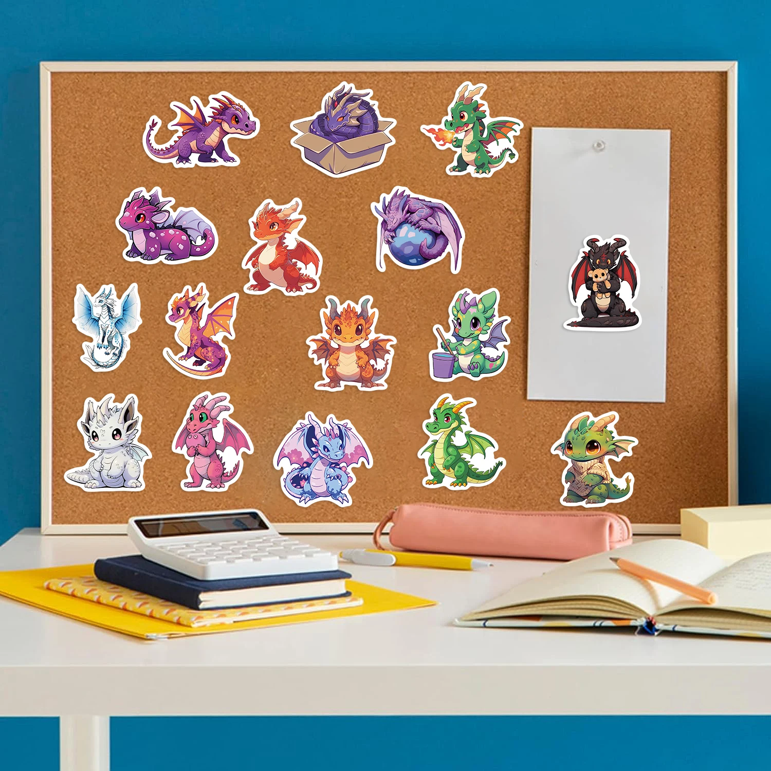 50pcs Cartoon Cute European Dragon Stickers Pack for Scrapbooking Laptop Travel Luggage Laptop Wall Car Decoration Decal