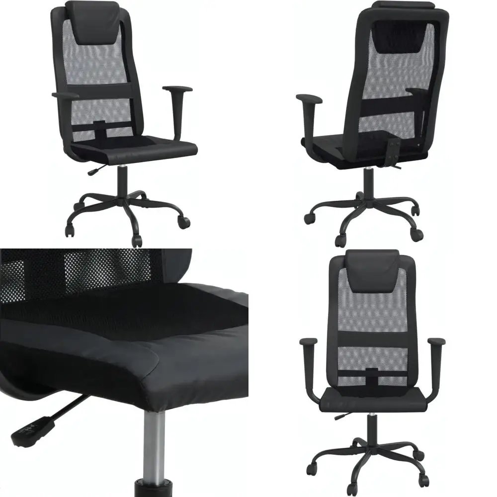 

Breathable Mesh Ergonomic Chair with Adjustable Height, 16.5-20.5, Faux Leather, 242.5 lbs, Matte Black, 26.4x26.8x45.7