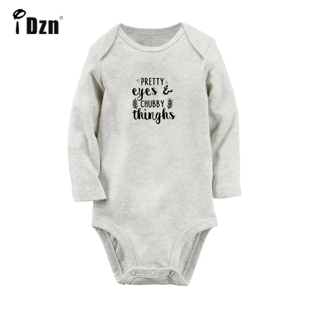 PRETTY eyes CHUBBY thinghs Cute Baby Rompers Baby Boys Girls Fun Print Bodysuit Infant Long Sleeves Jumpsuit Kids Soft Clothes