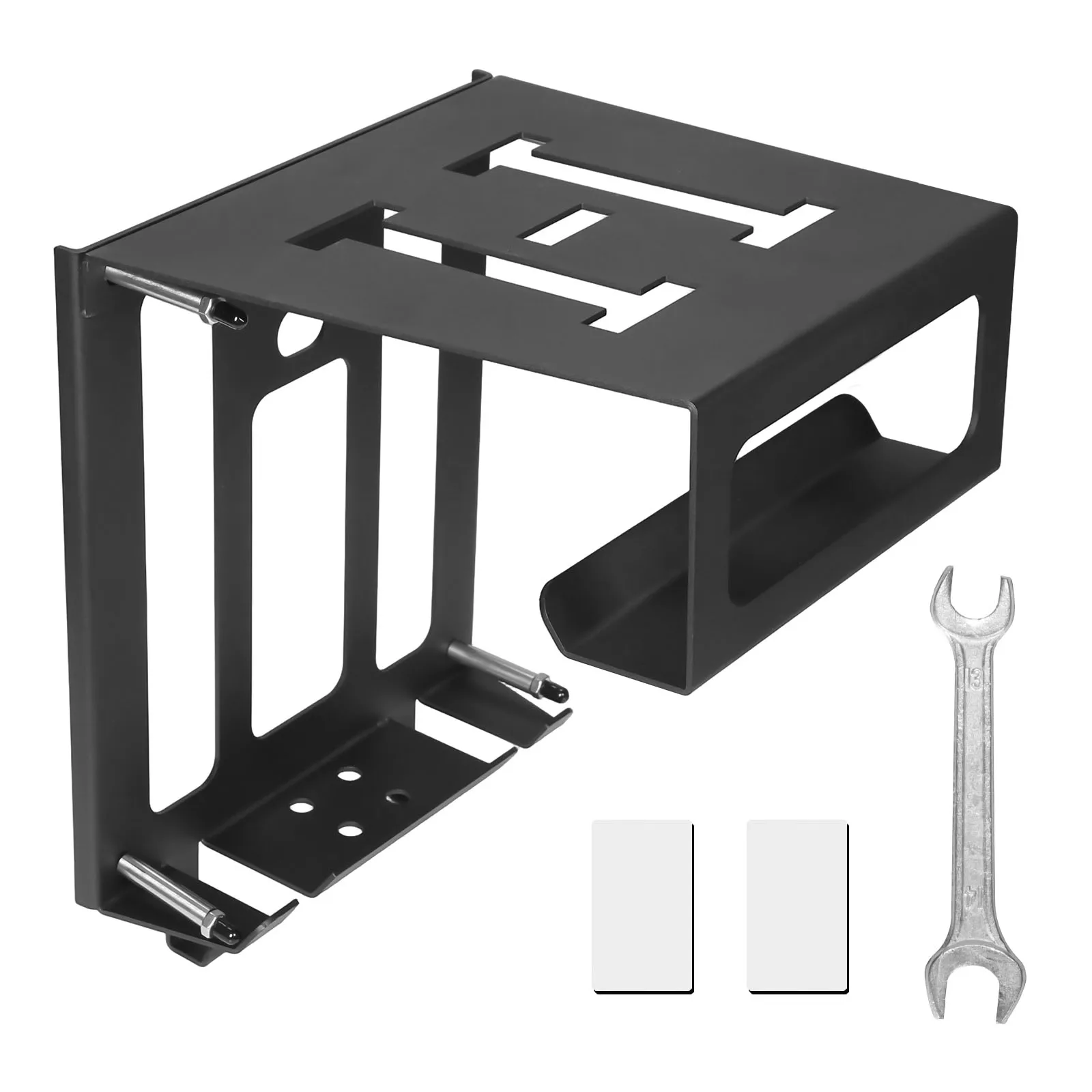 

Bike Wall Mount Rack with Shelf and Hooks Space Saving Horizontal Bicycle Rack Can Hold Up To 55 Lbs for Helmet Shoes Pump