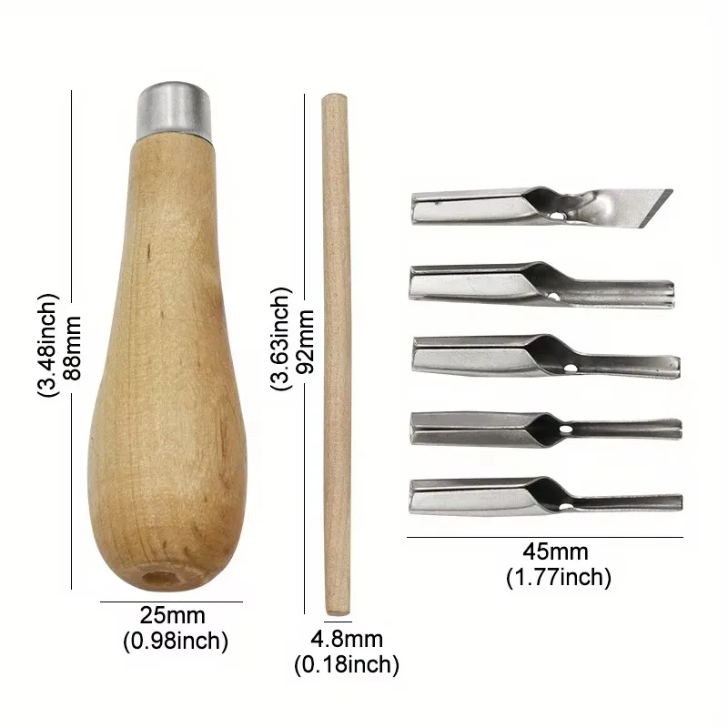 1 Set Printmaking Carving Tools Set with 5 Blade DIY Lino Block Cutting Stamp Carving Tool Accessories Art Sculpture Supplies