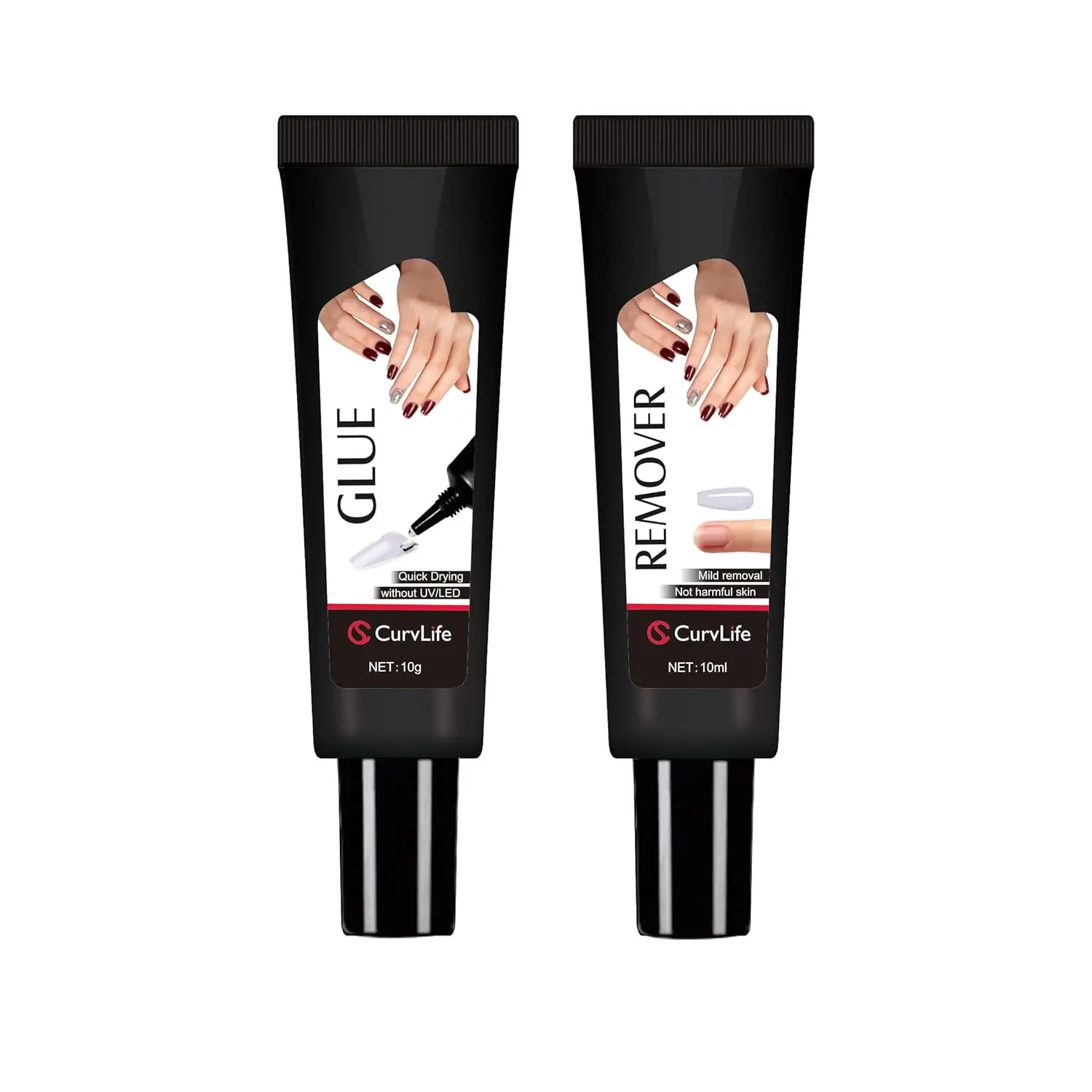 

Quick Drying Semi-Solid Nail Glue with Remover for Press-On Nails, No UV Lamp Needed, Long-Lasting Acrylic Kit