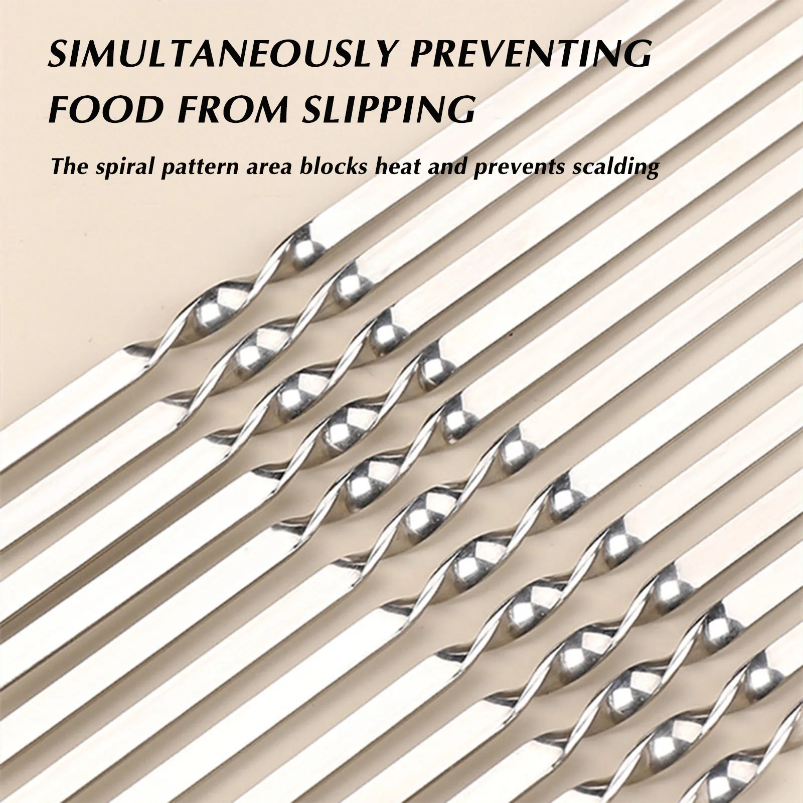 Spiedini piatti in acciaio inossidabile per barbecue, resistenti, riutilizzabili, durevoli, antiruggine, per cucinare e grigliare la carne