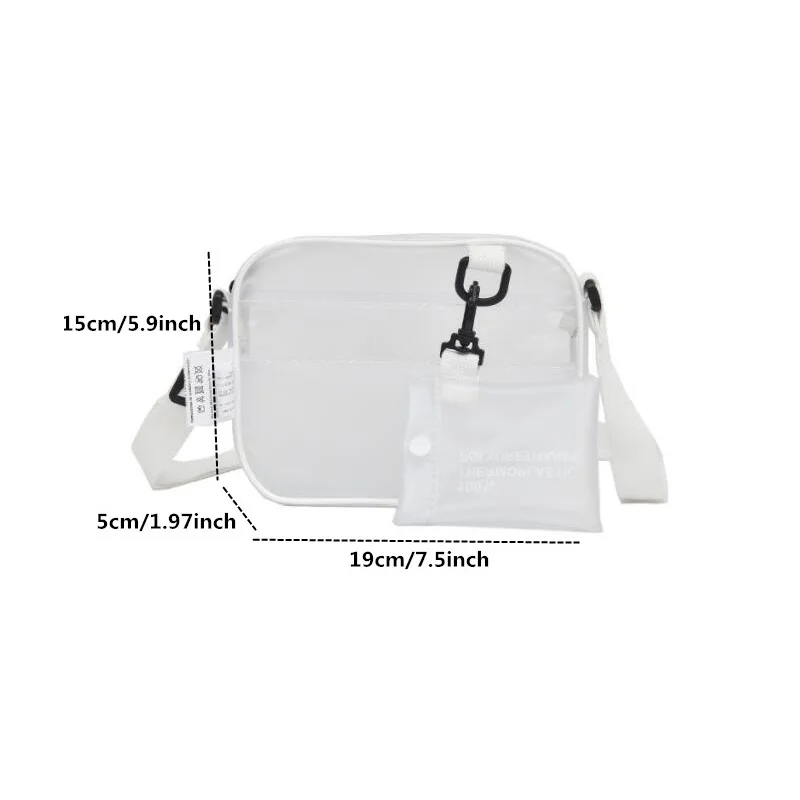 Casual PVC Transparent Tasche Frauen Umhängetaschen Gelee Kleine Telefon Taschen Schulter Tasche Handtasche Karte Halter Transparent Damen Geldbörse – Detail 6