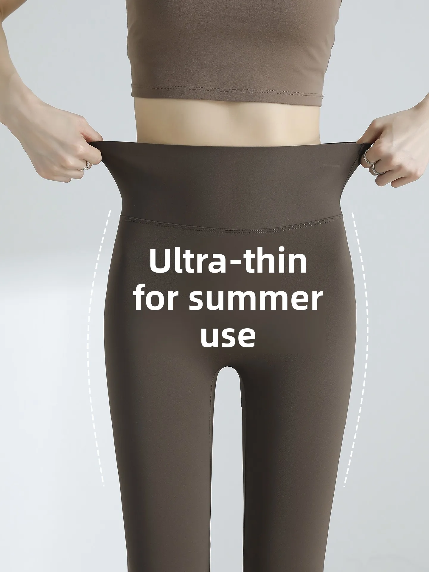 

Брюки для йоги с высокой талией, женские летние тонкие брюки для йоги из ледяной кожи, девять предметов, базовый слой, брюки с контролем живота, подтяжка ягодиц