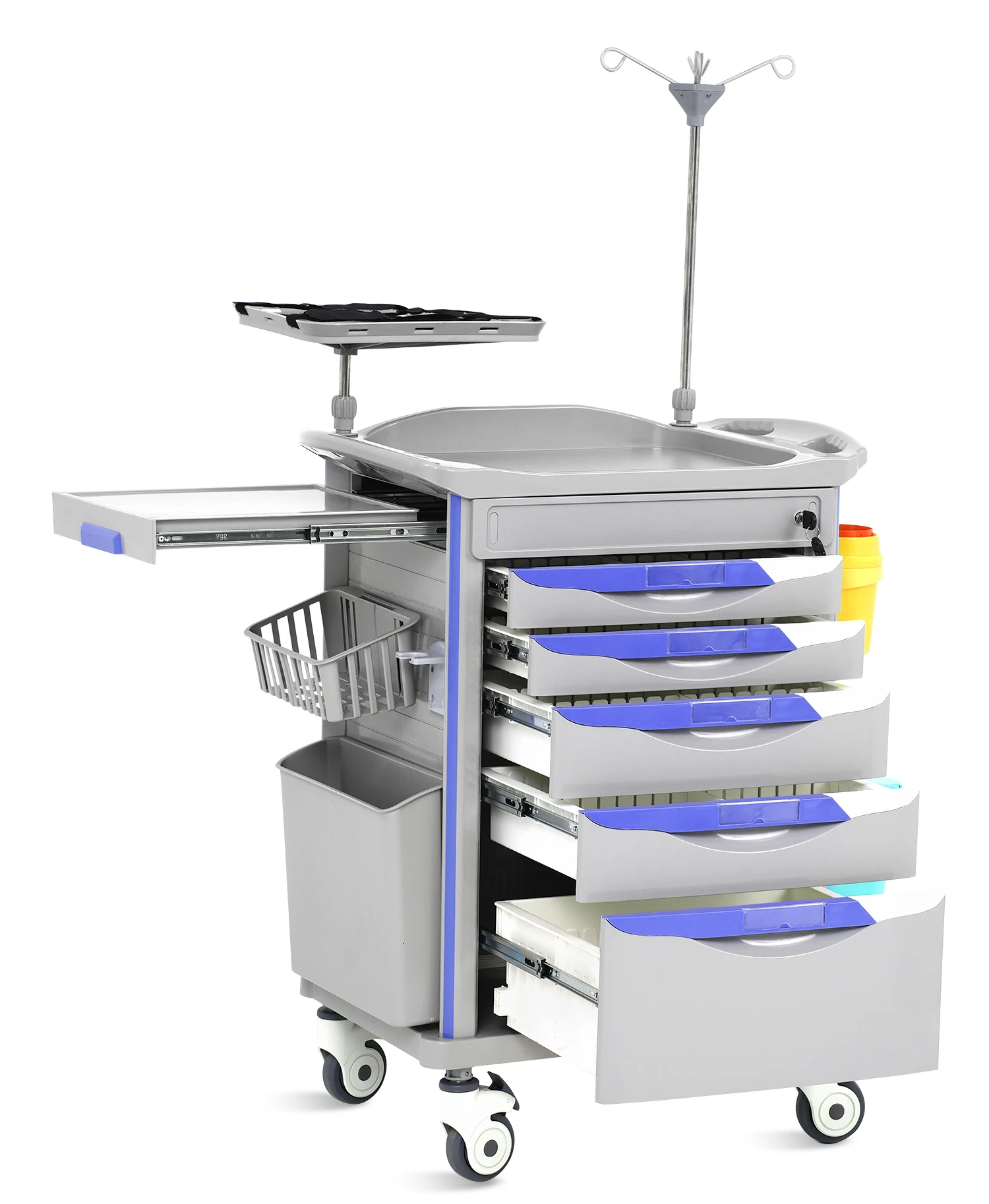 

Medical multifunctional cart Hospital emergency cart with infusion rod