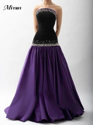 Mirror Dress Elegant Vintage Sexy Black Purple Crystal Beading A-Line Customize Formal Occasion Prom Dress Evening Party Gowns