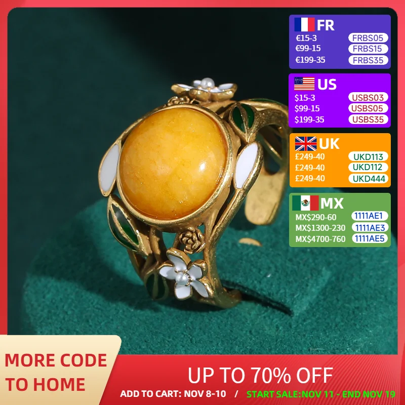 

Винтажные кольца с желтым камнем для женщин, цветок, античное золото, цвет, обручальные аксессуары со стразами, роскошное качество, богемные украшения