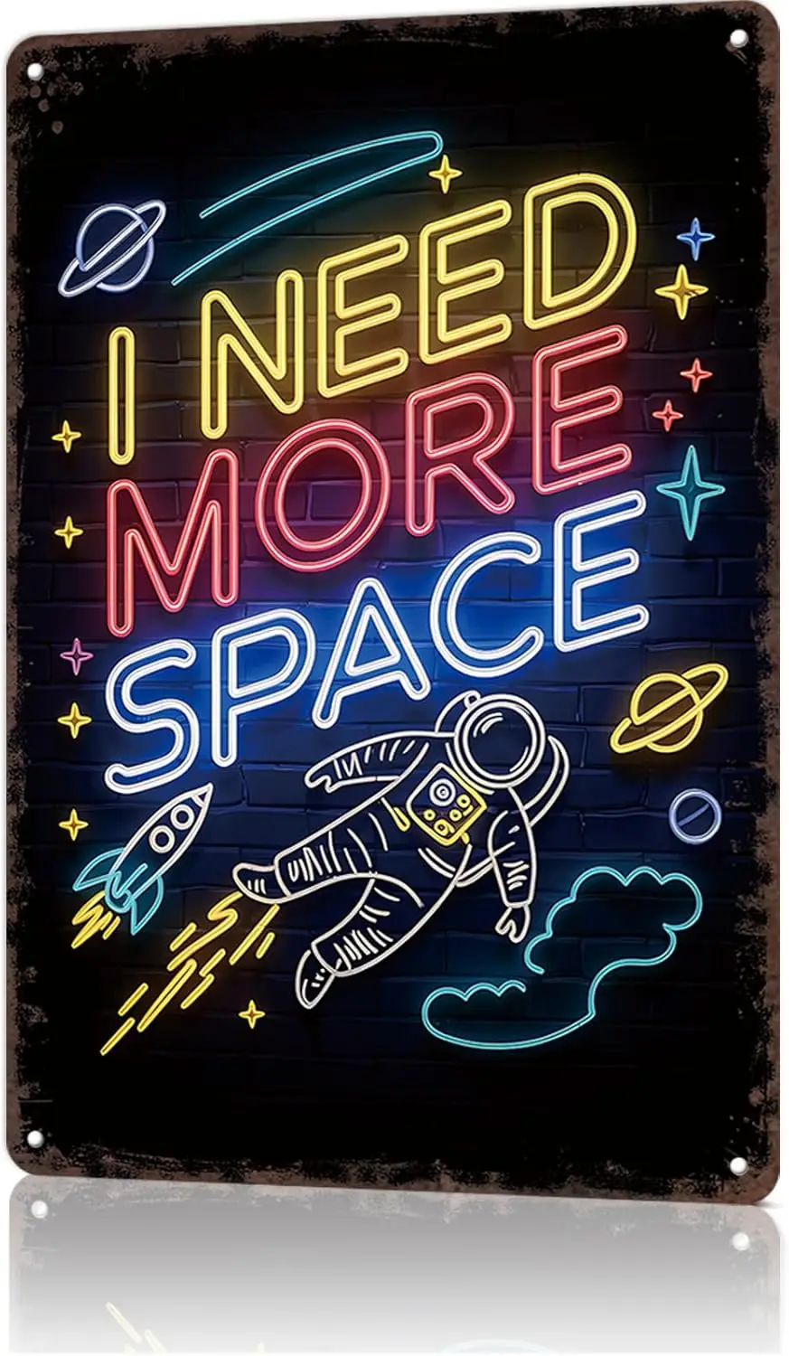 Vintage Metal Sign I Need More Space Neon Sign Tin Signs For Man Cave, Garage, Living Roome, Cafe And Pub Wall Decor ch Funny Si