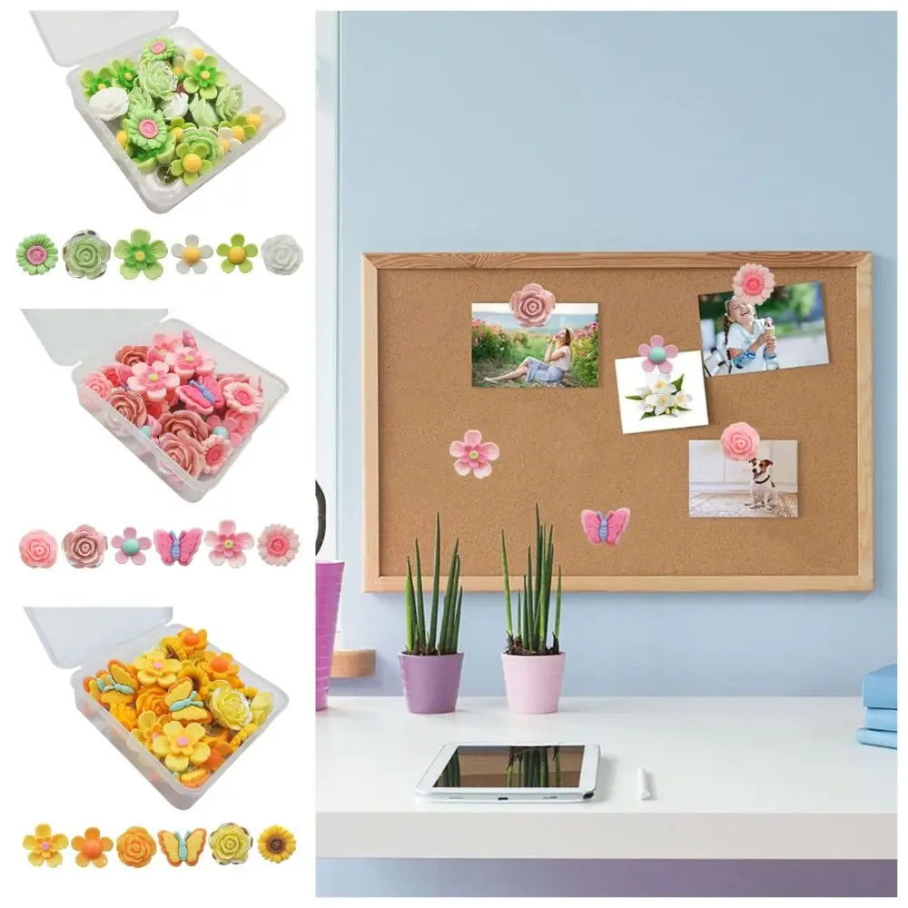 30Pcs Easy Install DIY Butterfly Push Pins Creative 3D Thumb Tacks with Box Multifunctional Decorative Studs Corkboard