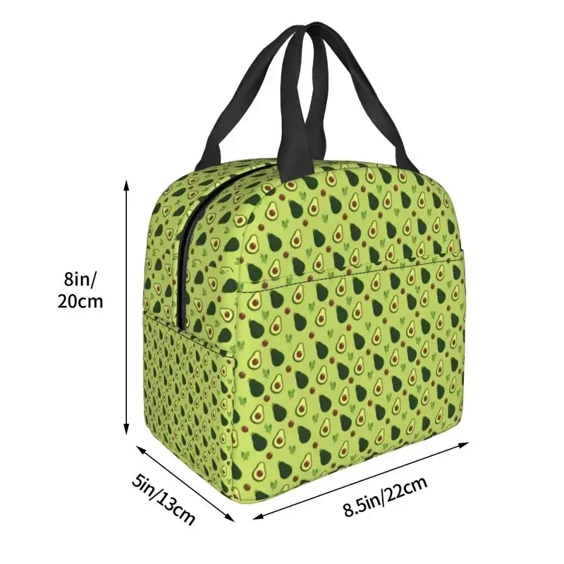 Avocado Forest Pattern Insulated Lunch Tote Bag for Women Portable Cooler Thermal Bento Box Work School Travel