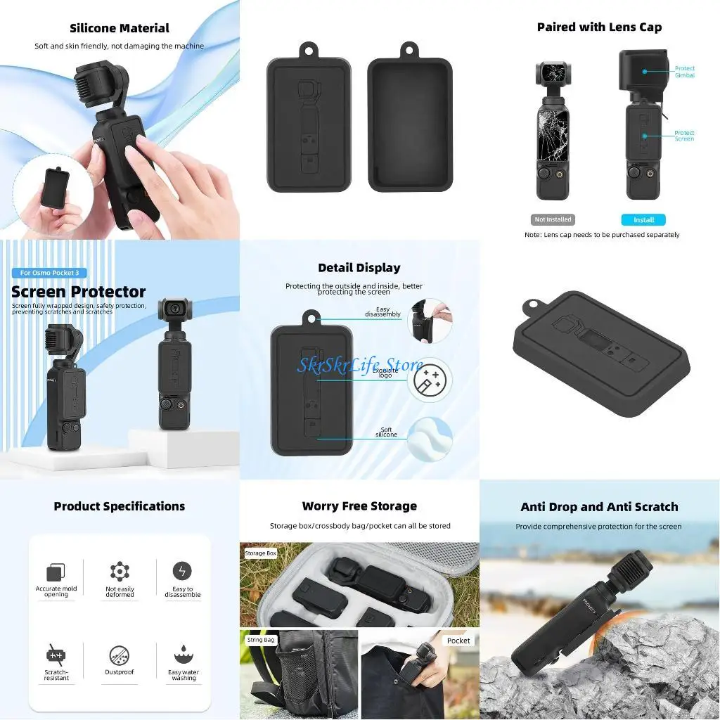 

E65E Practical Lens Cap for Pocket 3 Gimbal Camera Extend Lifespans of Lens