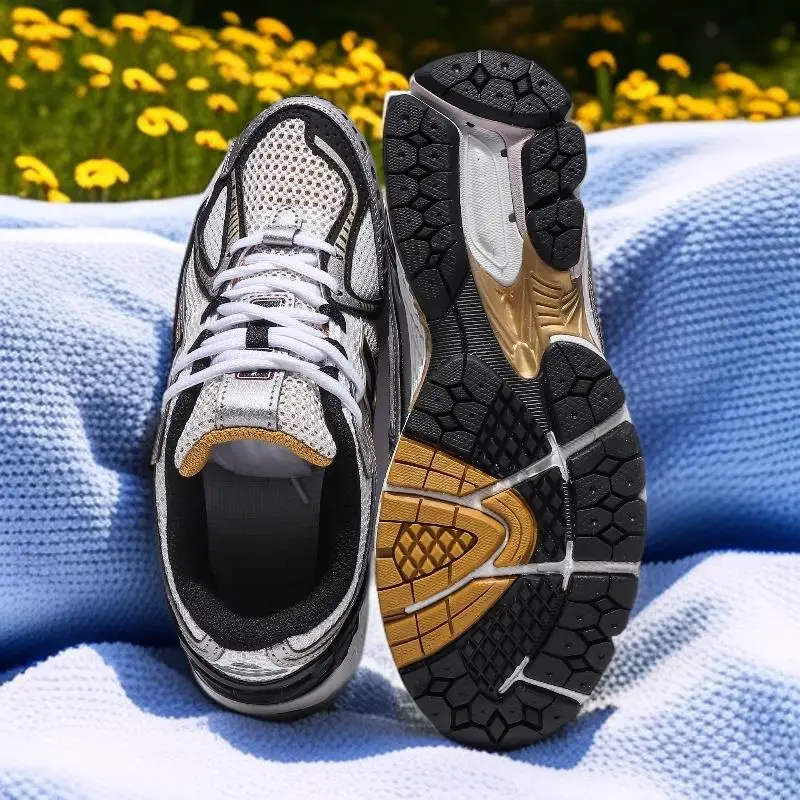 أحذية رجالية ونسائية قابلة للتنفس، طراز محارب أسود، أحذية رياضية كاجوال متعددة الاستخدامات للأب، 1906 فضي-أبيض-أصفر #6