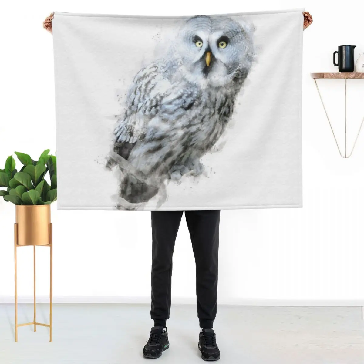 Great Grey Owl Throw Blanket valentine gift ideas Summer Blankets For Sofas blankets and throws Plush Camping Blankets