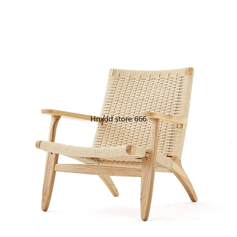 Nordic solid wood sofa chair backrest lazy recliner