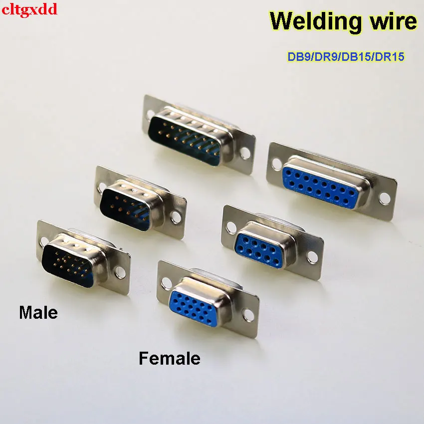 

1pc DB9 DR9 DB15 DR15 Male Female Mount Serial Port Connector Solder Type D-Sub RS232 COM Connector 9/15 Pin Socket PCB Adapte