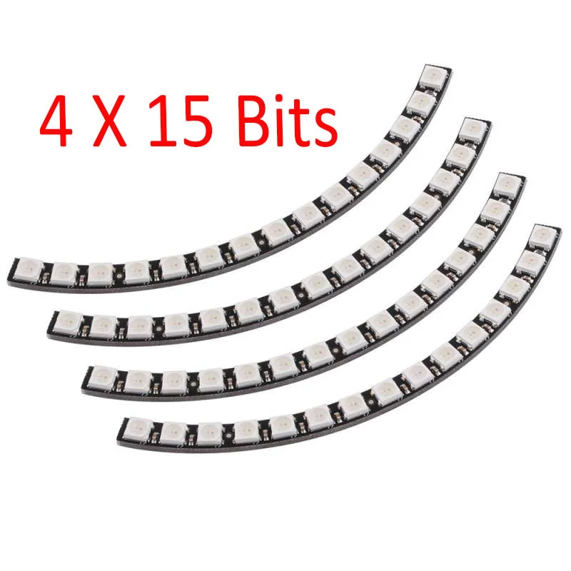 

60-битное (4*15) RGB LED кольцо с 60 светодиодами WS2812B 5050, кольцевая лампа со встроенными драйверами SK6812 для Arduino RPI