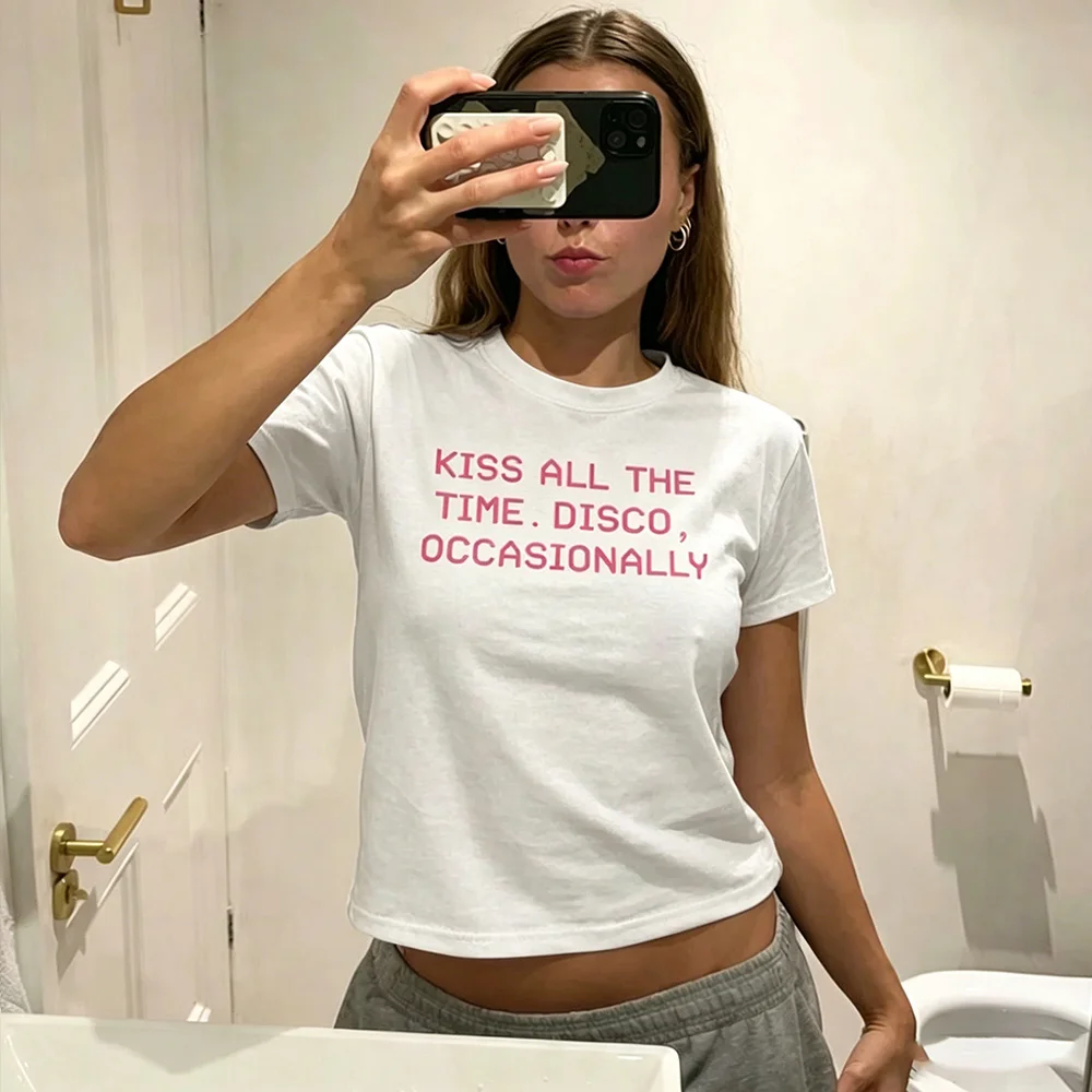 Kiss All The Time. Disco Occasionally T-shirt Oversized Men Women Streetwear Top Harry Style Album Merch New Tour Concert Tees