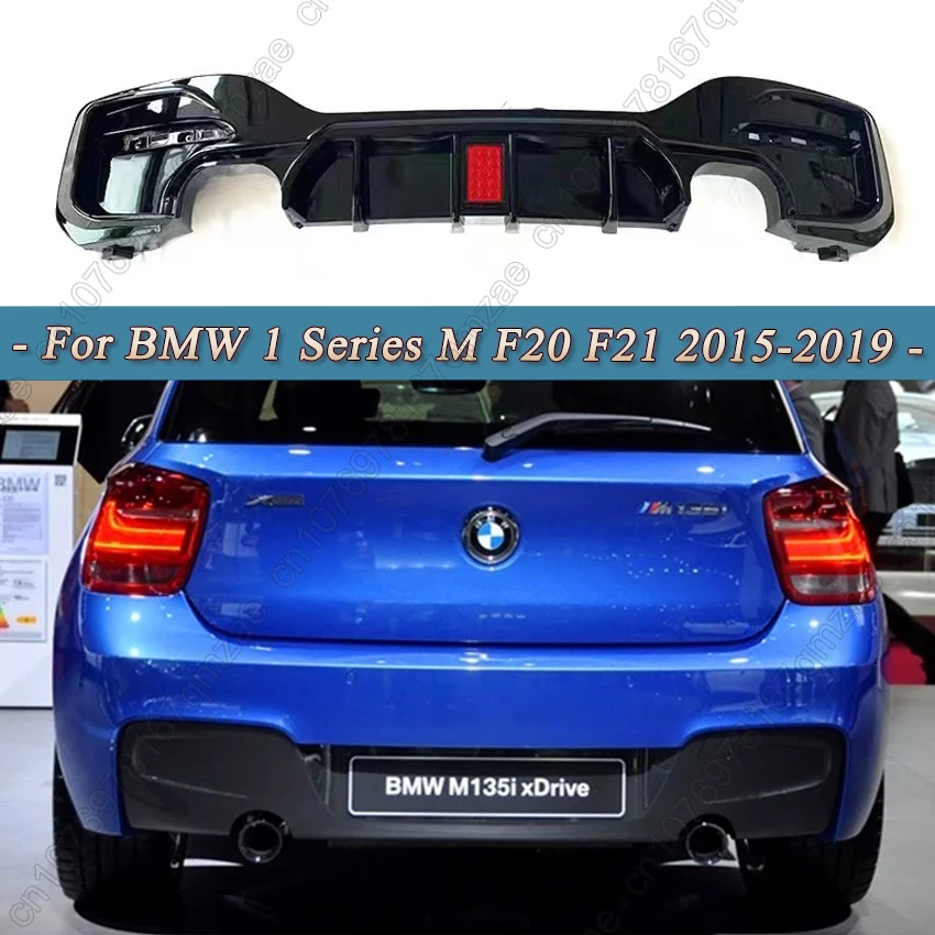 Rear Bumper Diffuser Lip With LED F20 Rear Spoiler For BMW 1 Series M Sport F20 F21 M135i M140i 2015-2019 Body Kits Auto Parts