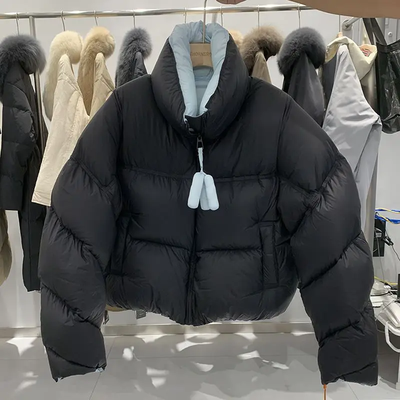 

Women Fluffy Bread Jacket Fashion Shorty Cotton-Padded Jacket Fleece-Lined Temperament Coat Keep Warm Tops Thicken Winter Jacket