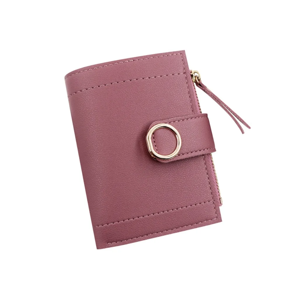 

PU Leather Women Wallet Large Capacity Multiple Card Slots Short Purses Wear-resistant Zipper Card Holder For Girls Women's