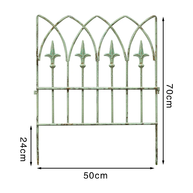Panneau de séparation en fer pour clôture de jardin ancien, panneau de séparation extérieur, bordure