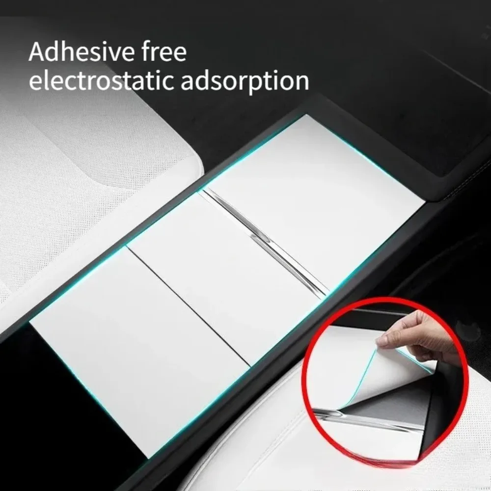 

For Tesla Model 3 Y Juniper 2025 Central Control Panel Adhesive Free Sticker Upgrade Electrostatic Adsorption Console Protector