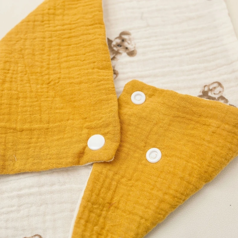 Double-sided Baby Bibs 4 Layers Cotton Gauze Square Towel Newborn Burp Cloths Feeding Saliva Towel Boys Girls Drooling Bibs