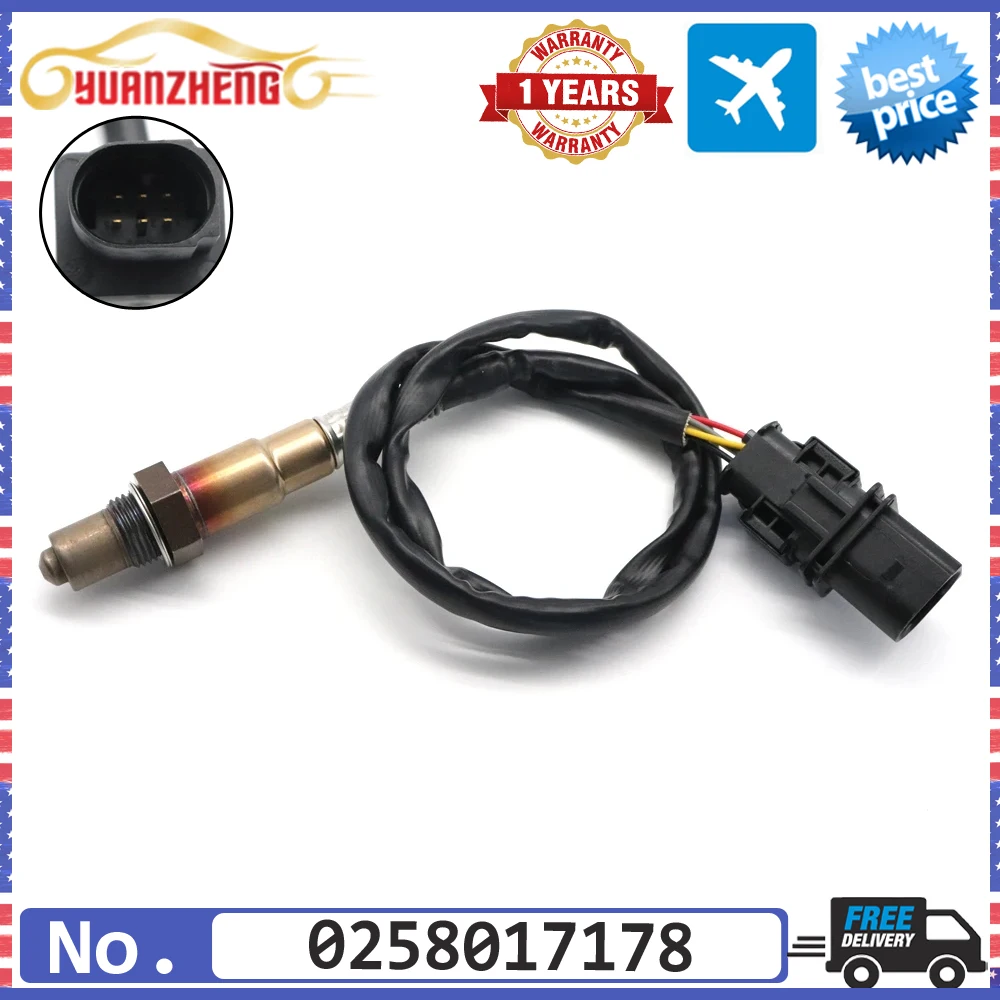 NEW Air Fuel Ratio Lambda O2 Oxygen Sensor 0258017178 For Audi A1 A3 A5 Q8 Fit For Volkswagen AMAROK BEETLE Golf Passat Touran