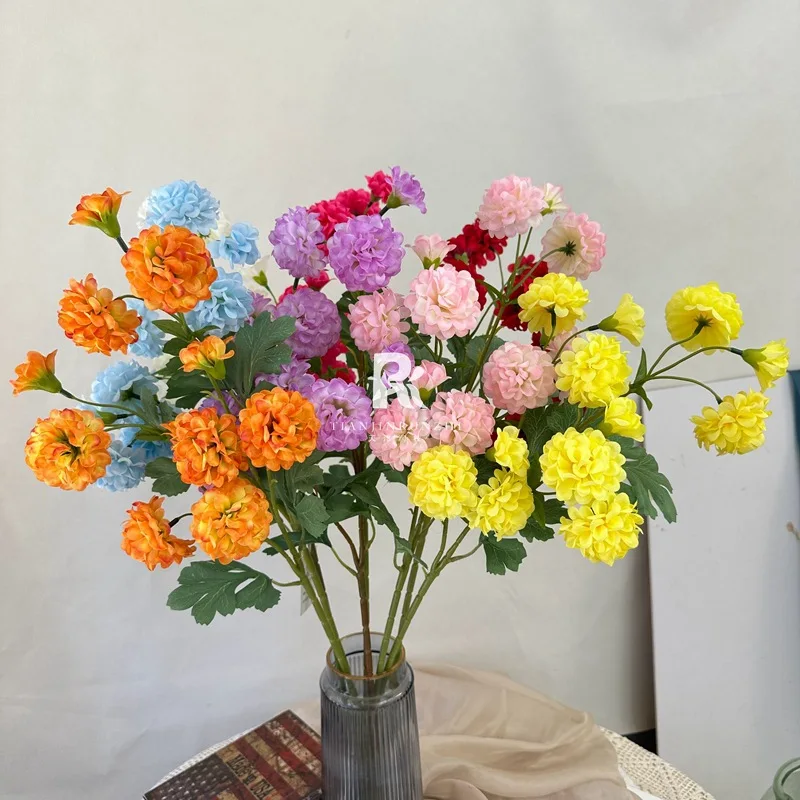 

12 Snowball Hydrangea Simulation Flowers Wedding Stage Background Flower Arrangement Decoration Home Decoration