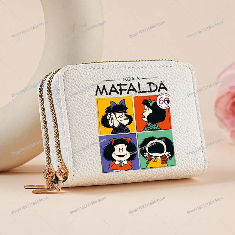 Mafalda Good-looking Sparkling Wallets for Women Anime Large Capacity Money Bag Female Portable Fashion Credit Card Holder Gifts image 3