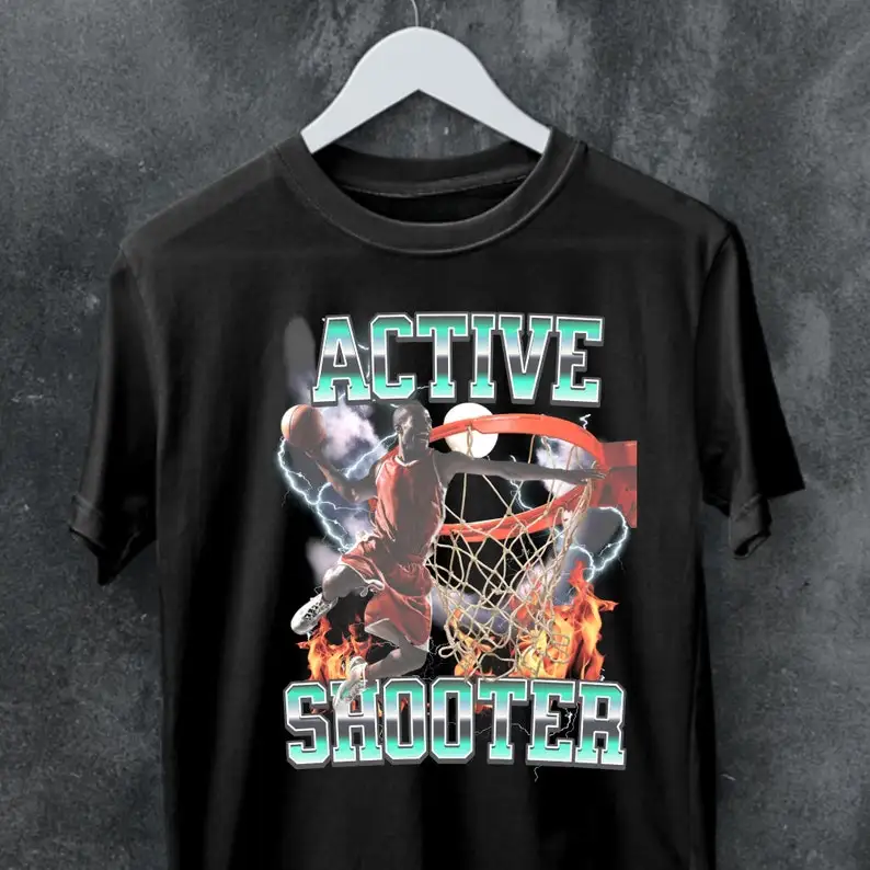 Unique Basketball shirt,active shooter tshirt,baketball player shirt,Basketball graphic tee,streetwear,Basketball team shirt,bir