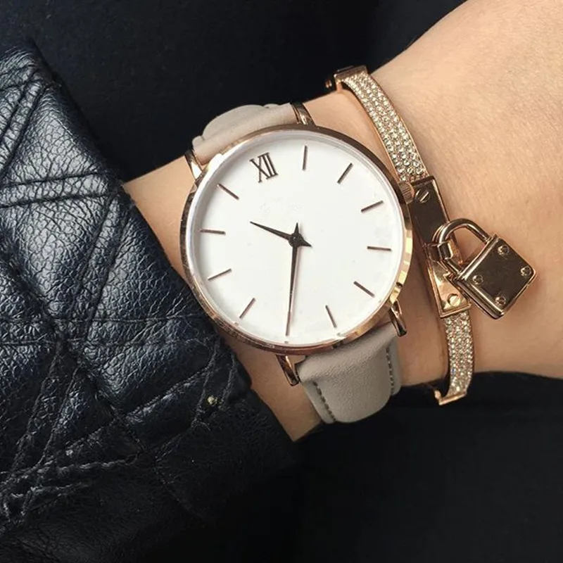 2023 New Simple Watch Women Fashion Watches Casual Leather Band Quartz Wristwatches Ladies Girls Relogio Feminino Montre Femme